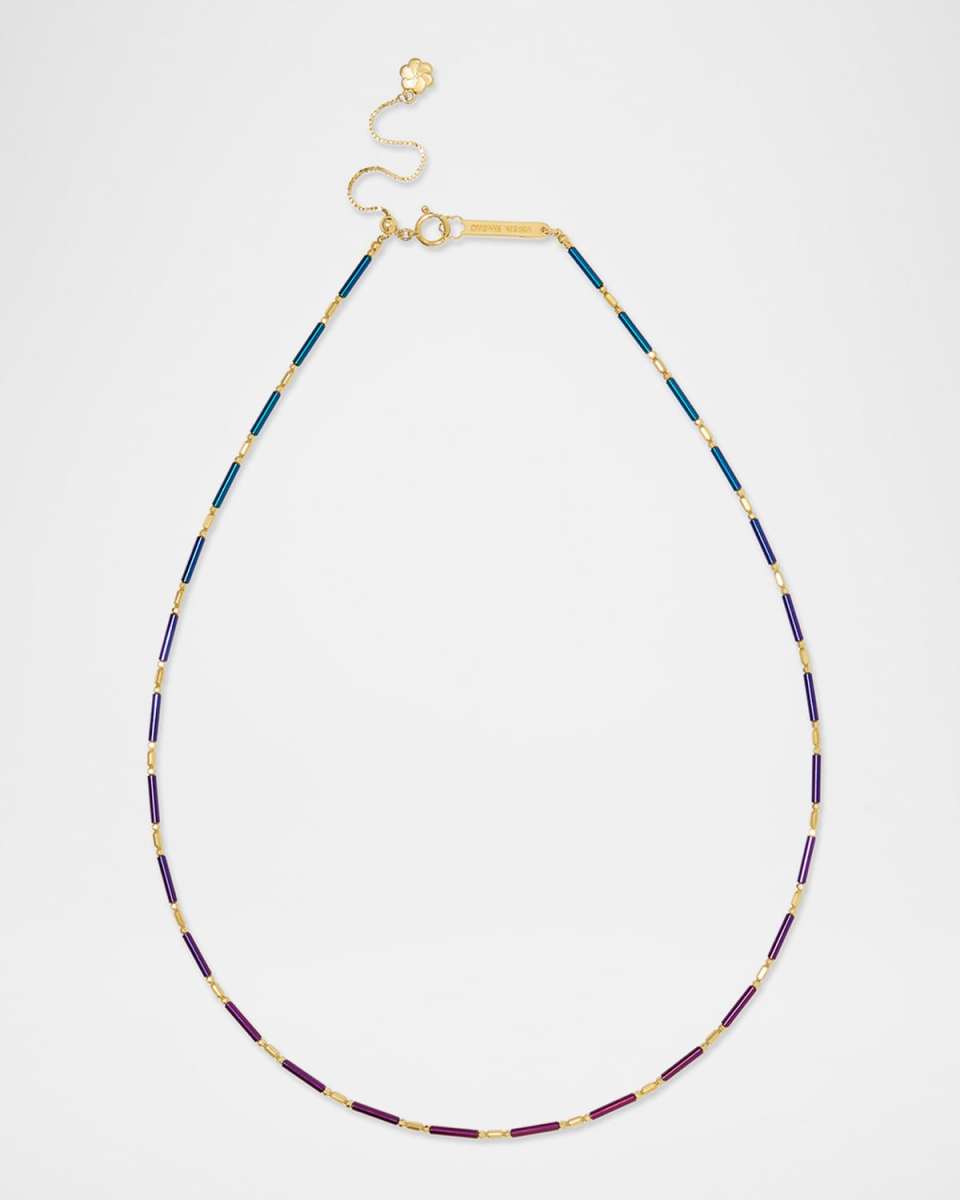 18K Yellow Gold Ombre Ceramic Necklace